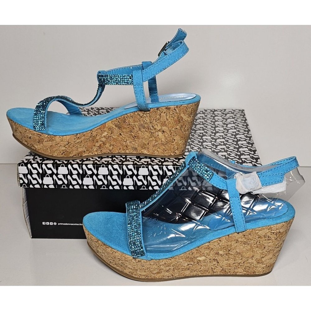 PRIMADONNA COLLECTION Women Size EURO sizes Sandal Aqua Blue Rhinestone 89123MI